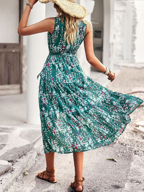 waist waist vest casual resort style dress
