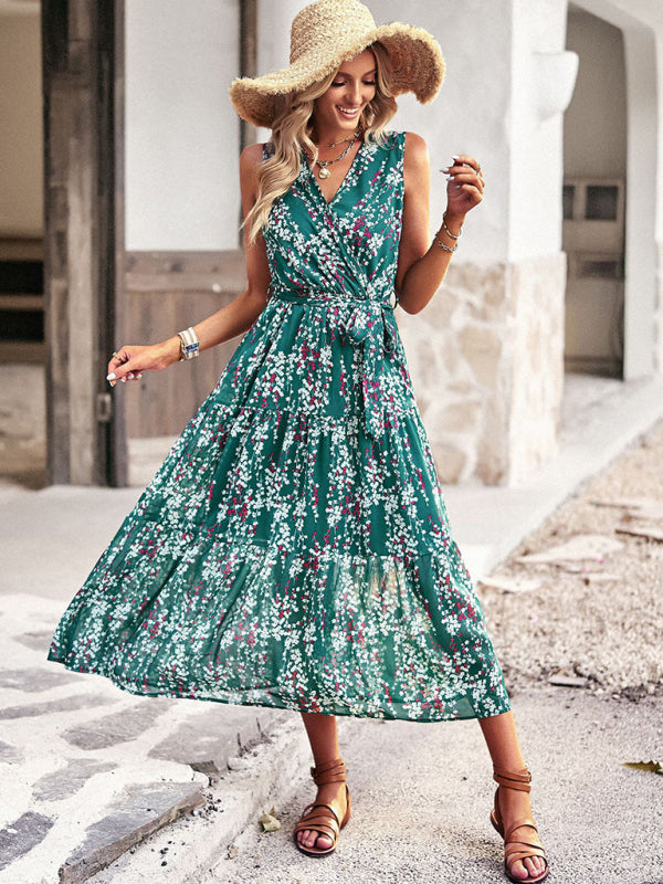 waist waist vest casual resort style dress