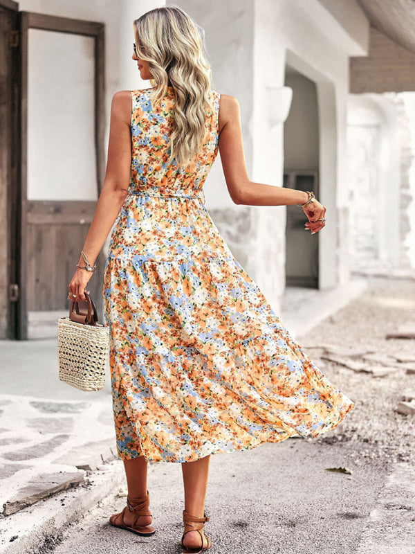 waist waist vest casual resort style dress