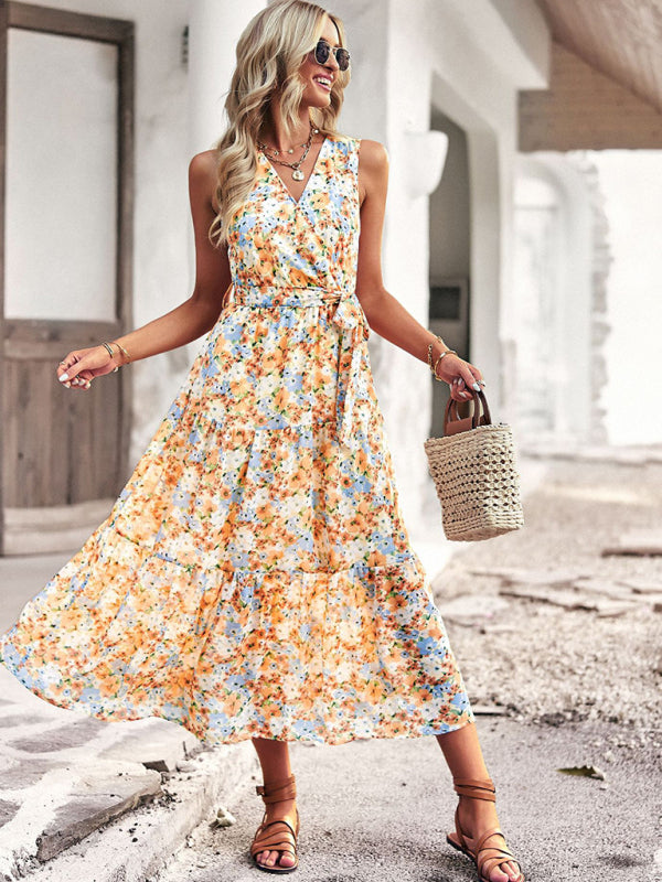 waist waist vest casual resort style dress