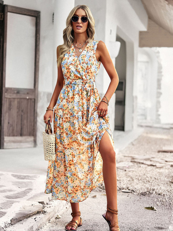 waist waist vest casual resort style dress