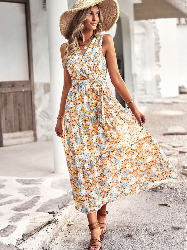 waist waist vest casual resort style dress