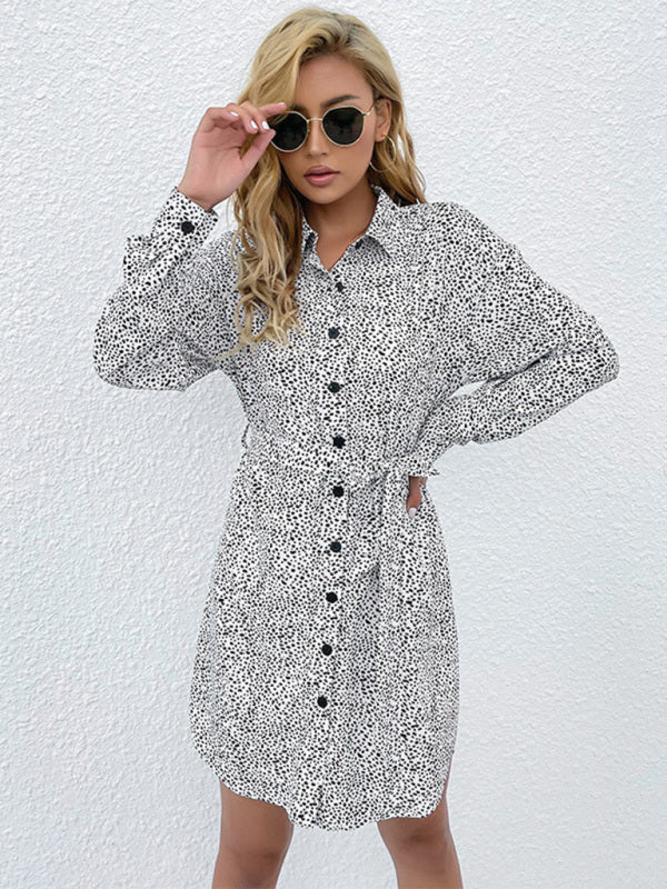 Ladies Shirt Long Sleeve Printed Dress