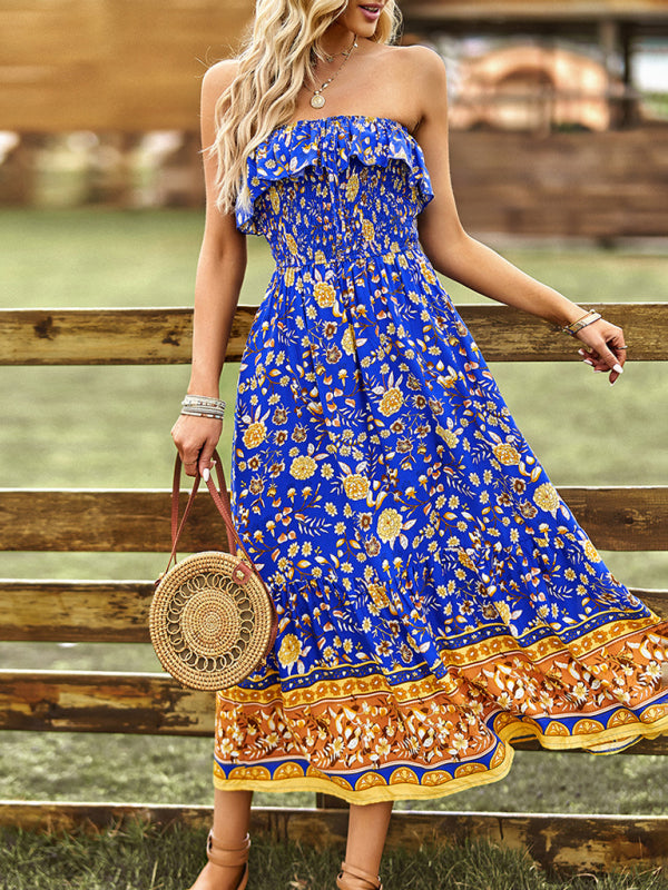 Ladies Bohemian Casual Vacation Long Dress