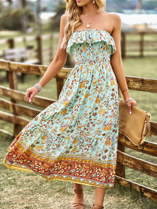 Ladies Bohemian Casual Vacation Long Dress
