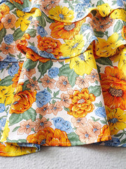 Sexy Slim Chest Tie Short Sleeve Printed Dress Female Skirt