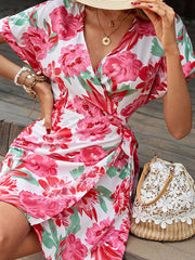 Ladies Short One Piece Floral Print Dress