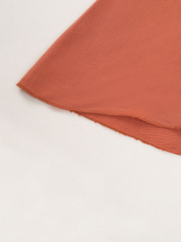 V-neck dress elegant waist slit long skirt