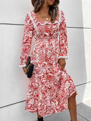 Ladies Long Sleeve Printed Dress