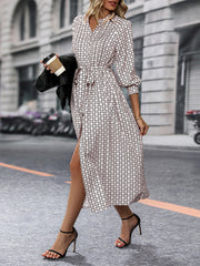 Ladies Long Sleeve Printed Dress
