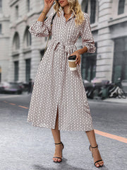 Ladies Long Sleeve Printed Dress