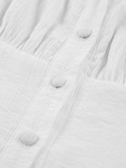 Sexy White V-Neck Ruffle Skirt Tight Sling Dress