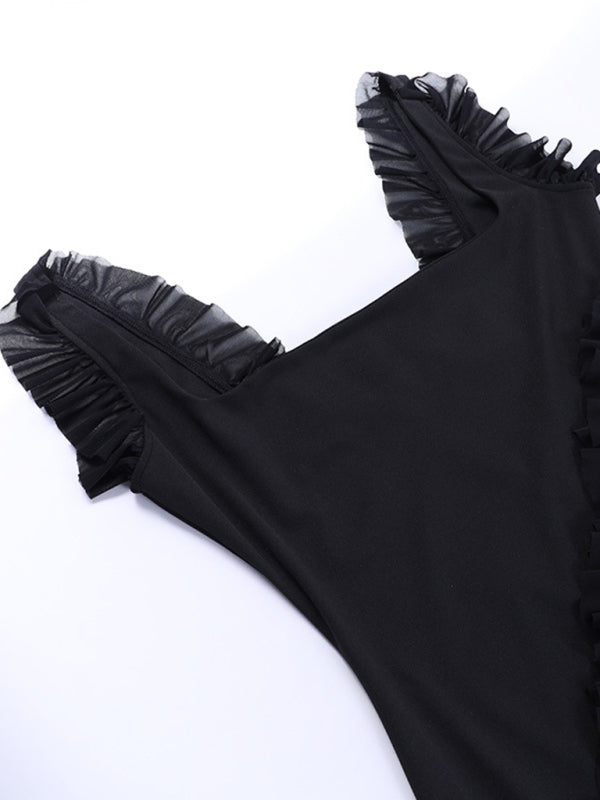 Spice Girl Slim Height Slit Ribbon Sexy Sling Dress