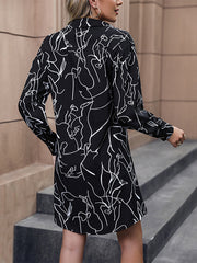casual printed shirt long sleeve dress
