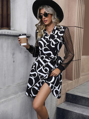 casual letter autumn one piece dress