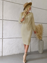 casual round neck sweater dress