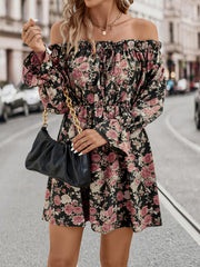 Elegant Casual One Shoulder Floral Retro Party Dress
