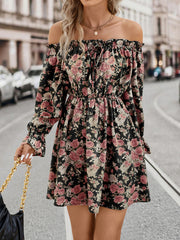Elegant Casual One Shoulder Floral Retro Party Dress