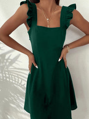 pastoral style suspenders, sweet short skirt, temperament commuting holiday beach dress