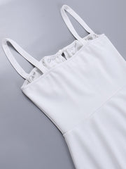 sling straps to show bust and waist, sexy short skirt, solid color dress
