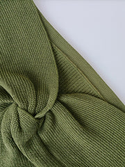 style knitted cross strapless sexy woolen dress