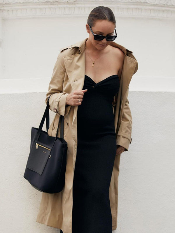 style knitted cross strapless sexy woolen dress