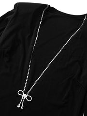 V-neck long-sleeved hot girl dress