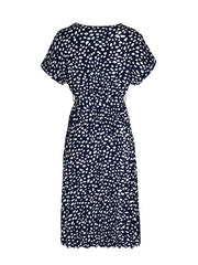 Ladies raglan short sleeve leopard print dress