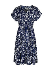 Ladies raglan short sleeve leopard print dress