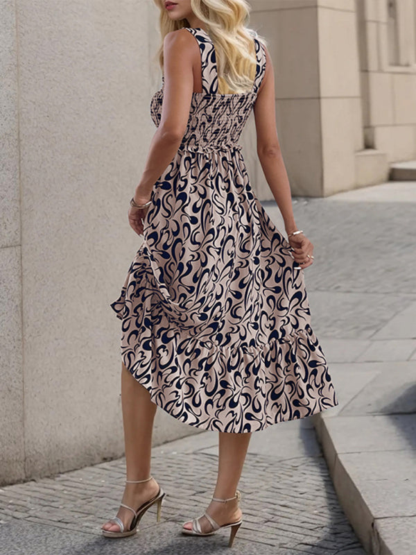 Ladies geometric pattern suspender dress