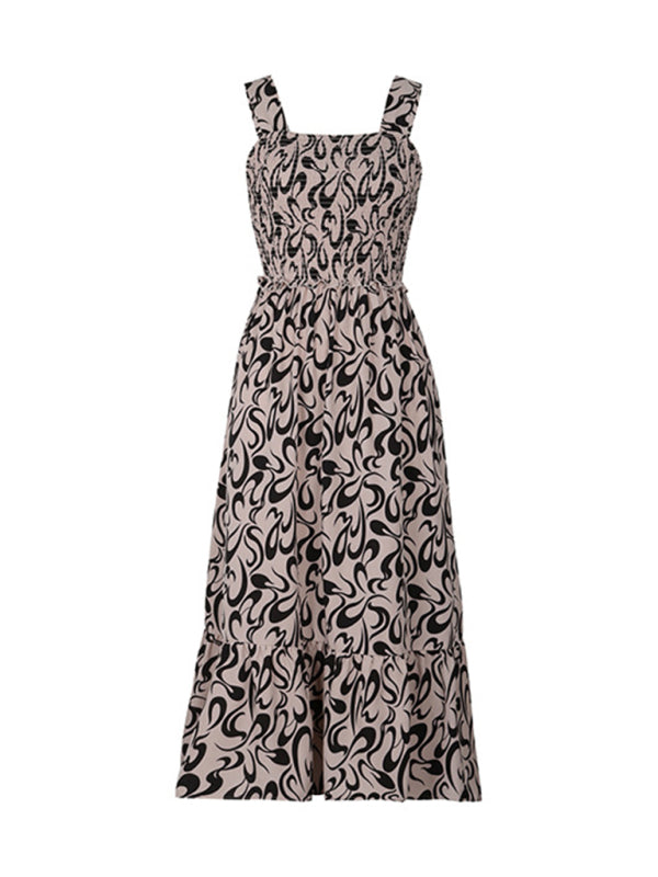 Ladies geometric pattern suspender dress