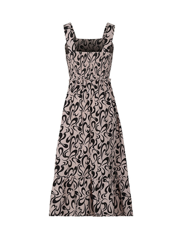 Ladies geometric pattern suspender dress