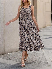 Ladies geometric pattern suspender dress