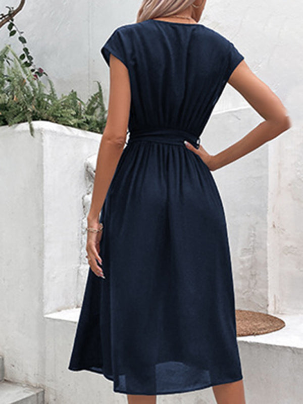 style strappy v-neck black dress