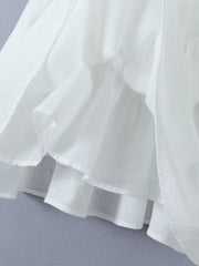 French slim waisted short suspender solid color dress