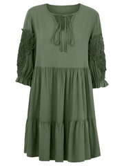 casual solid color waisted webbing dress