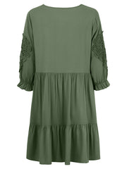 casual solid color waisted webbing dress