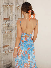 thin-strap French low-cut suspender dress with beautiful back