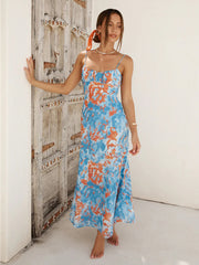 thin-strap French low-cut suspender dress with beautiful back