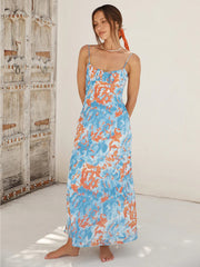 thin-strap French low-cut suspender dress with beautiful back