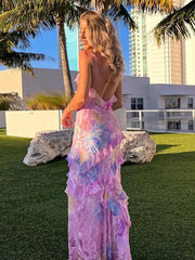 holiday wavy edge suspender dress