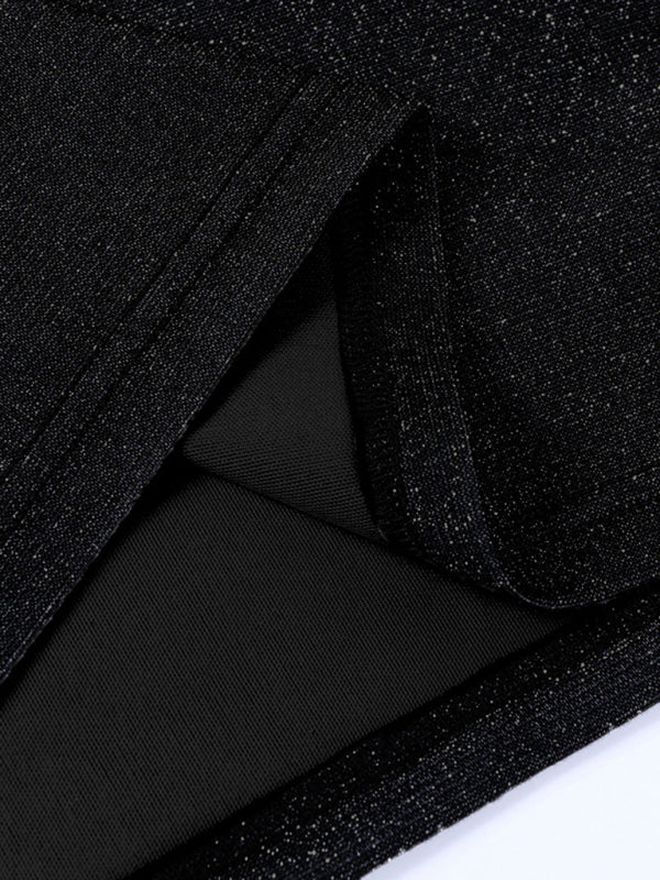 sexy knitted backless suspender short hip-covering skirt dress