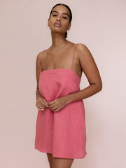 casual cotton and linen suspender comfortable holiday dress