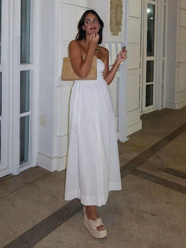tube top and sleeveless elegant ladies dress with elegant craftsmanship
