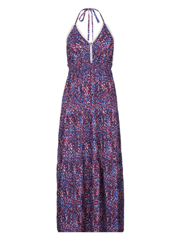 printed holiday style suspender dress