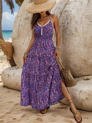 printed holiday style suspender dress