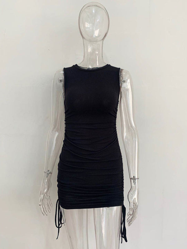 slim fit hip-hugging vest dress