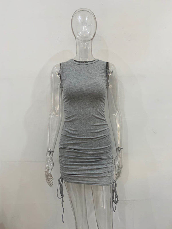 slim fit hip-hugging vest dress