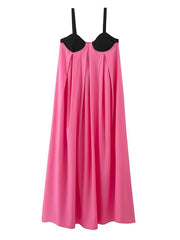 sexy spliced backless sleeveless suspender dress
