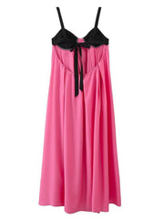 sexy spliced backless sleeveless suspender dress